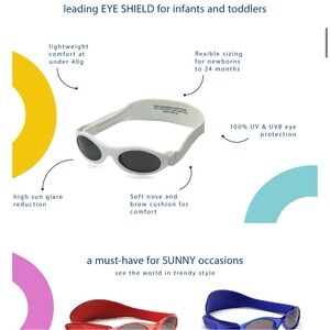 Infant and Toddler Eye Shield Sunglasses Baby BANZ Sun Protection Ages 0-2 Years
